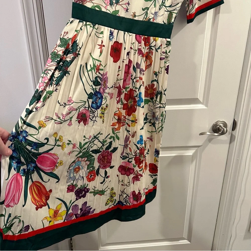 Dalia Macphee White Multi Short Sleeve Shirt Dress in Multicolor Floral/Cream - Picture 12 of 16